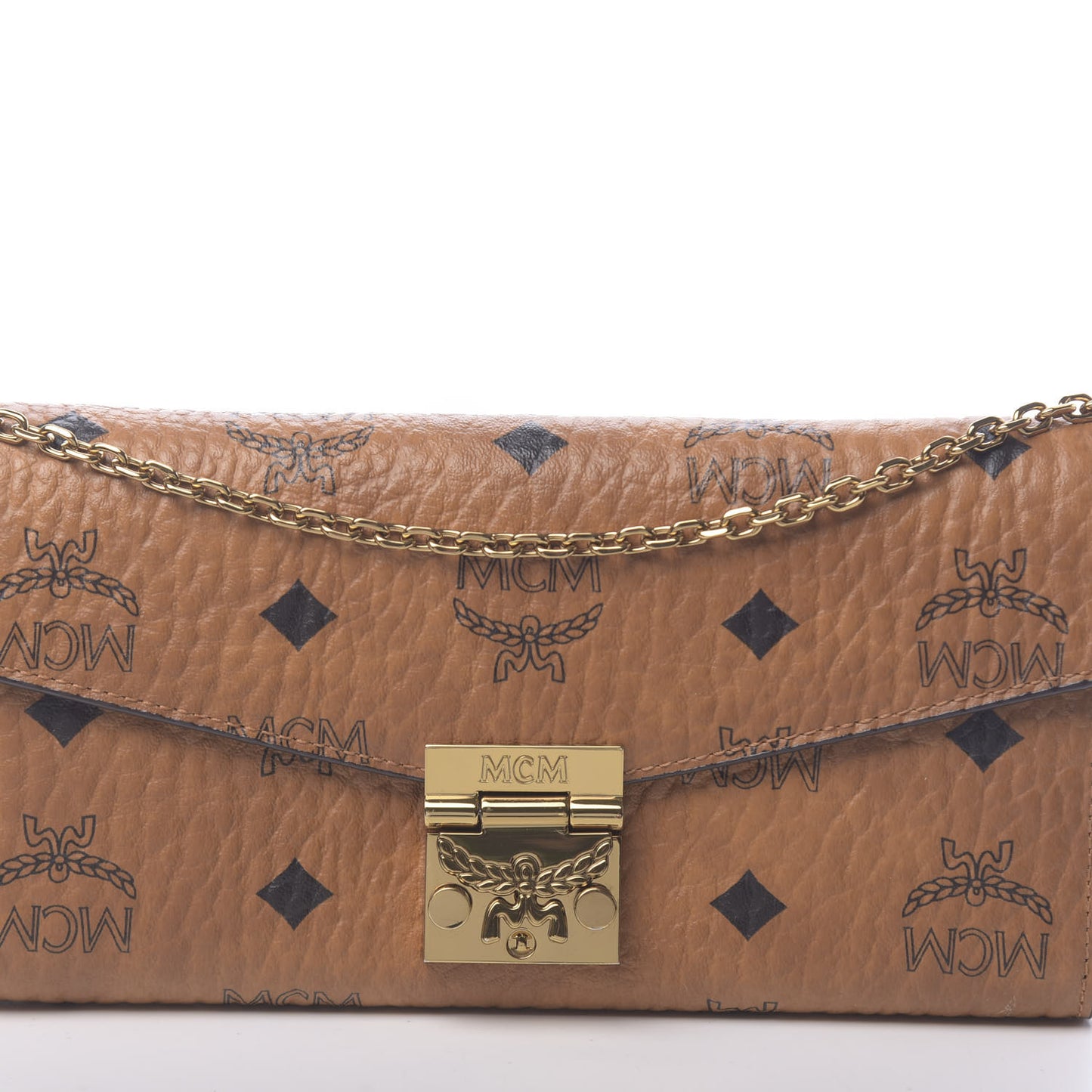 Visetos Large Patricia Wallet On Chain Cognac
