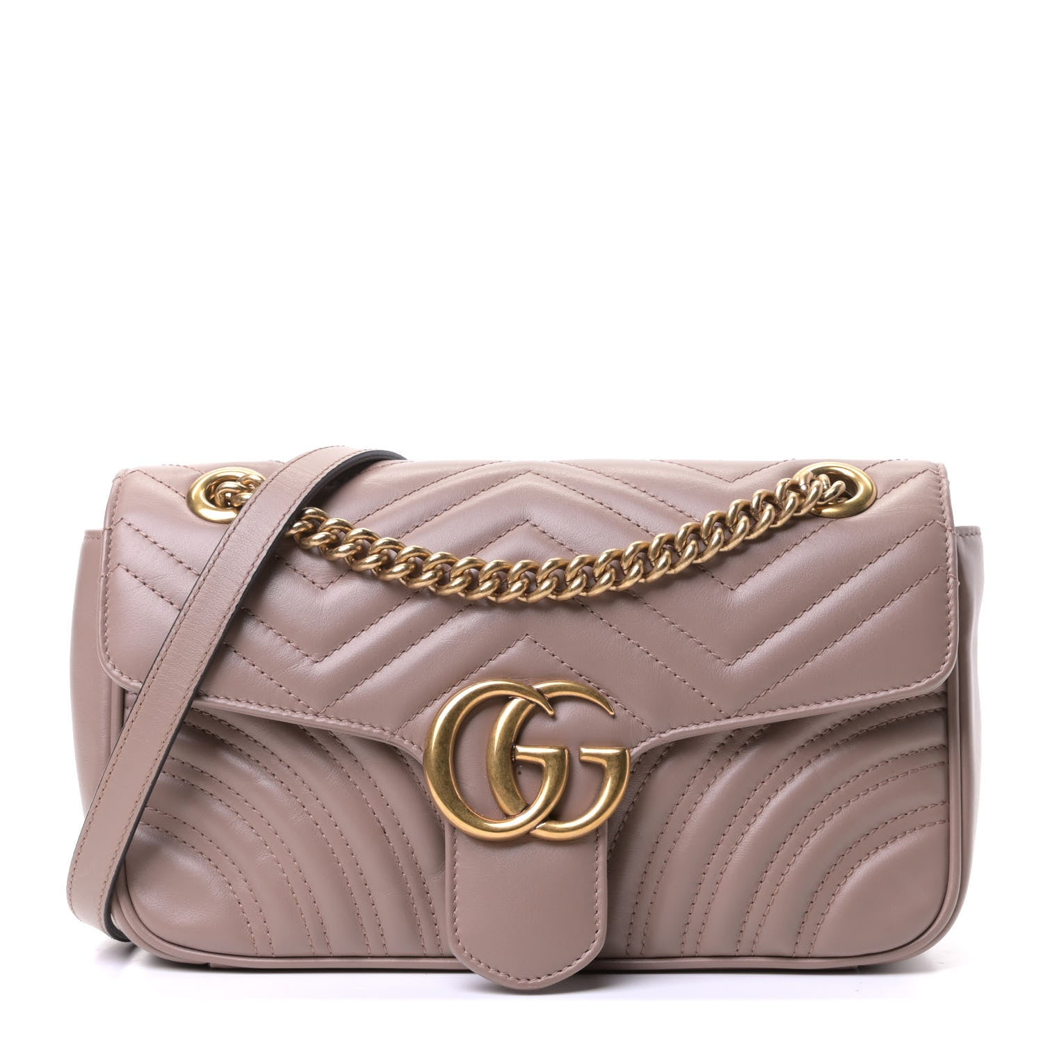 Gucci Calfskin Matelasse Small GG Marmont Shoulder Bag Porcelain Rose 1 of 6