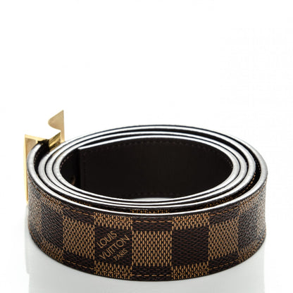 Louis Vuitton Damier Ebene LV Paris Buckle Belt 100 40 Gold 3 of 5