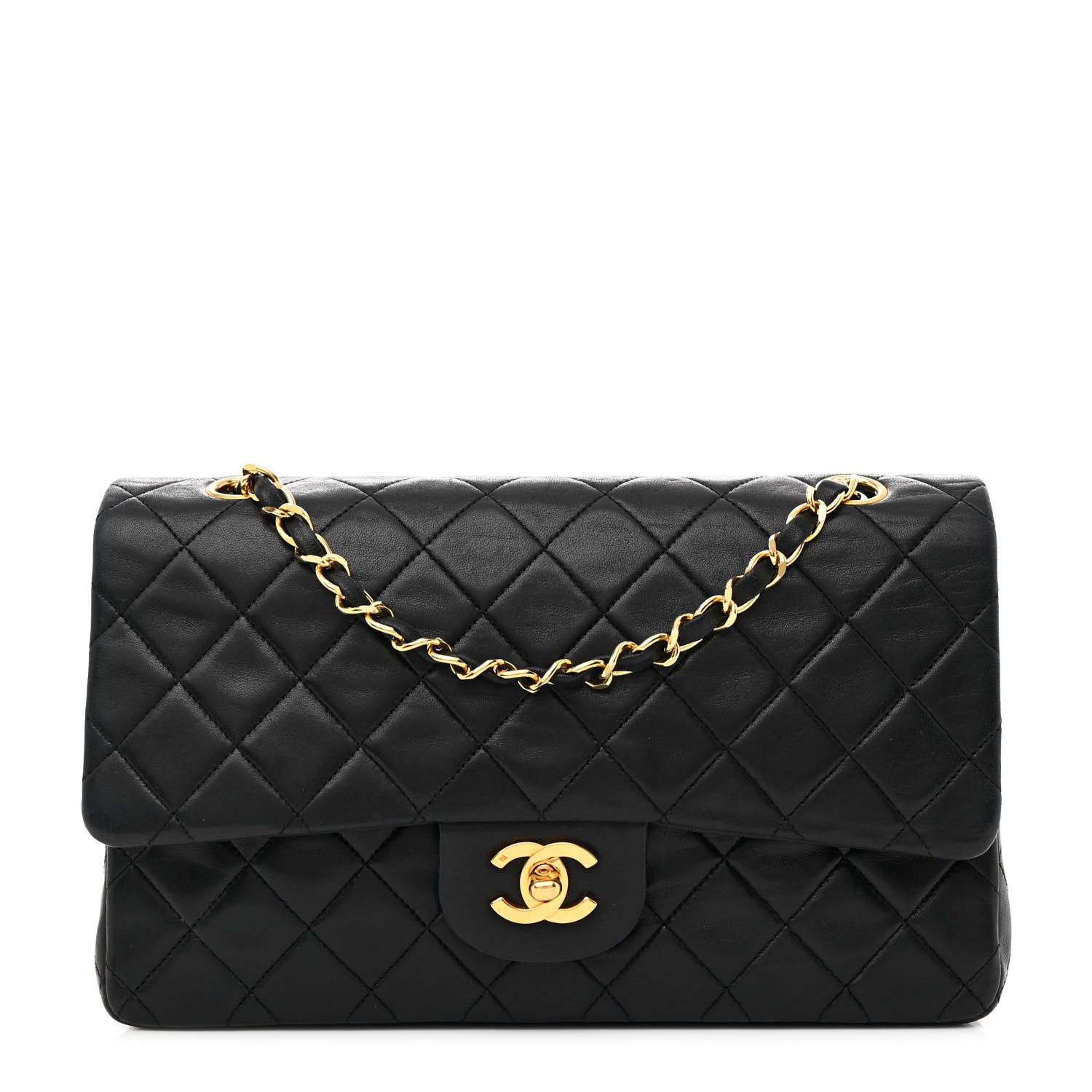 Chanel Lambskin Quilted Medium Double Flap Navy 1 of 12
