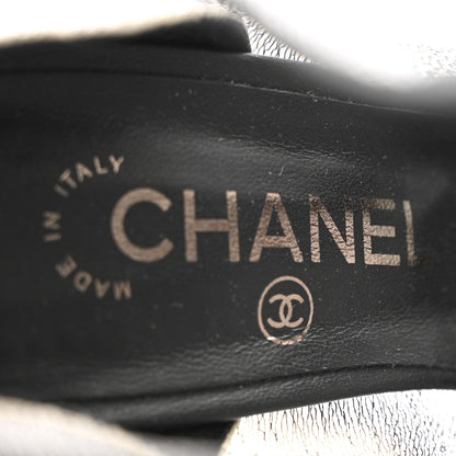Chanel Mesh Grosgrain Cap Toe Short Boots 37.5 Beige Black 7 of 11