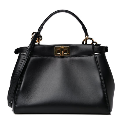 Fendi Nappa Mini Peekaboo Iconic Satchel Black 1 of 11