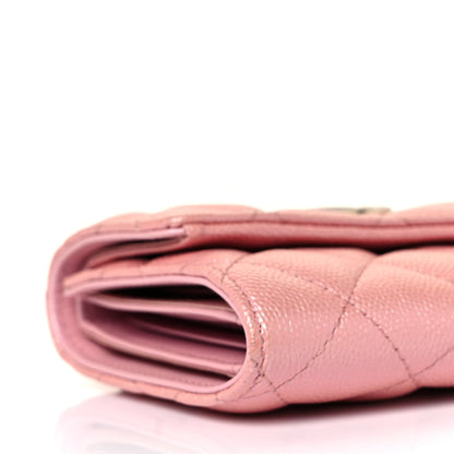 Chanel Iridescent Caviar Quilted Small Flap Wallet Rose Pink 7 of 9