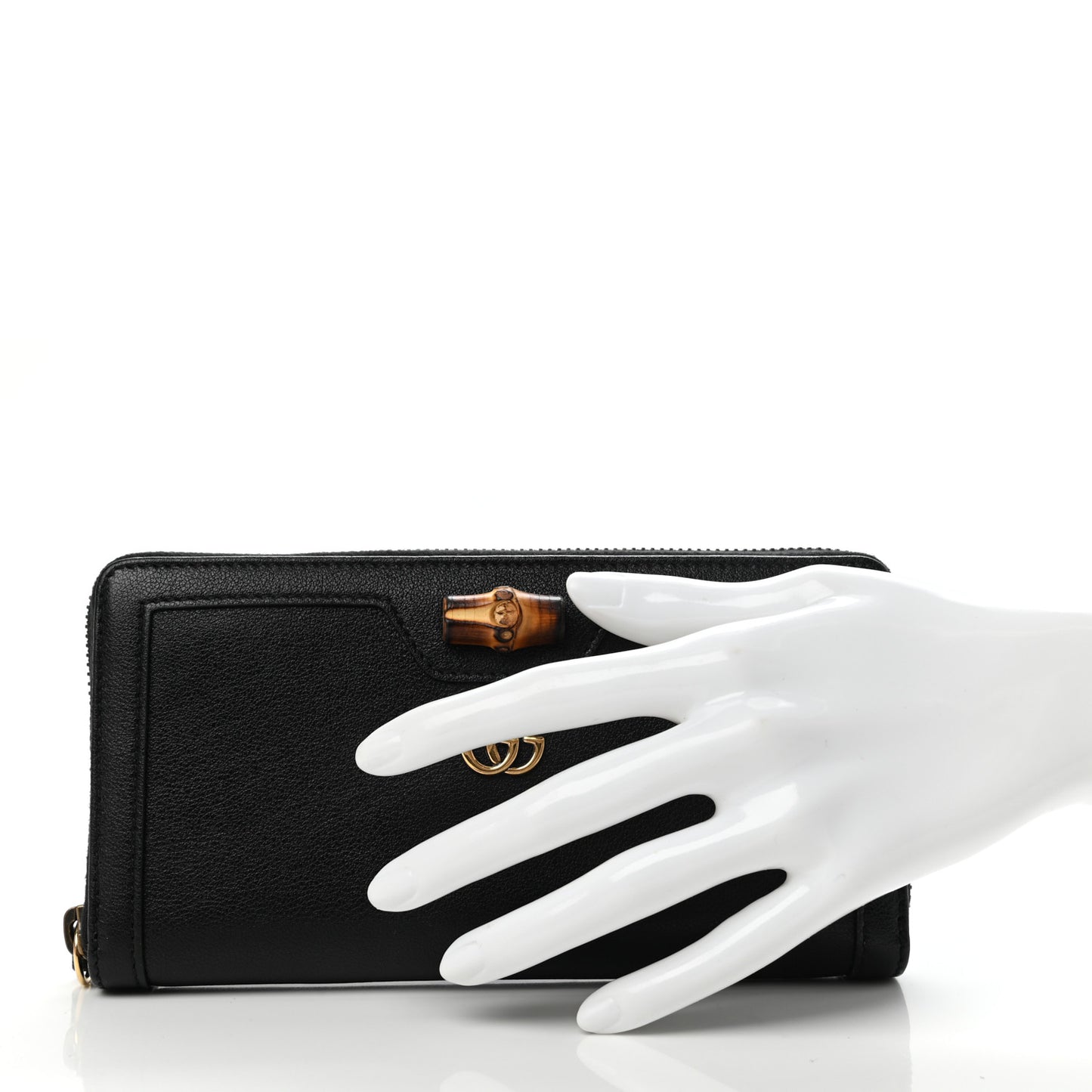 Wonka Grain Calfskin Diana Continental Wallet Black