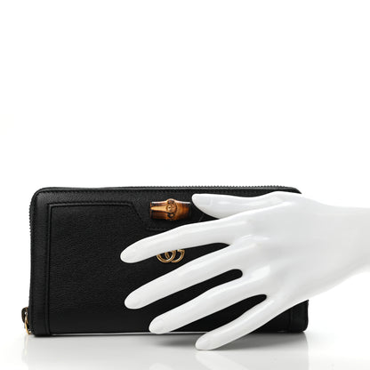 Gucci Wonka Grain Calfskin Diana Continental Wallet Black 2 of 7