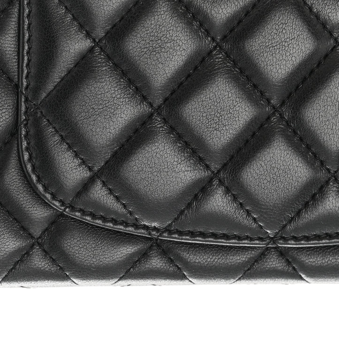 Lambskin Quilted Mini Rectangular Flap Black