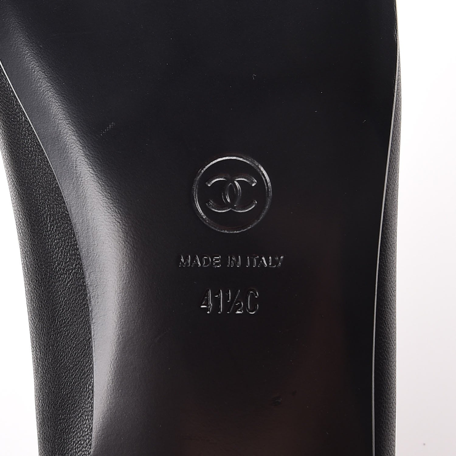 Chanel Lambskin Patent CC Cap Toe Ballerina Flats 41.5 Black 6 of 9