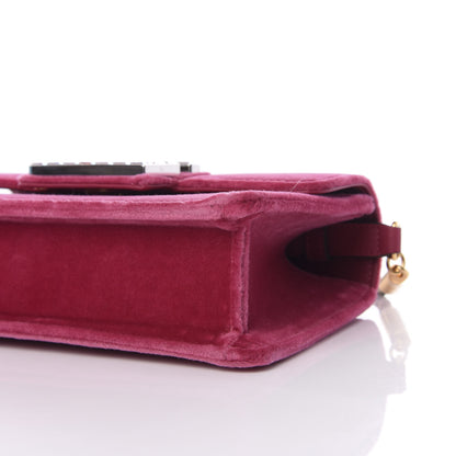 Gucci Velvet Crystal Square G Shoulder Bag Light Raspberry Rose 9 of 10