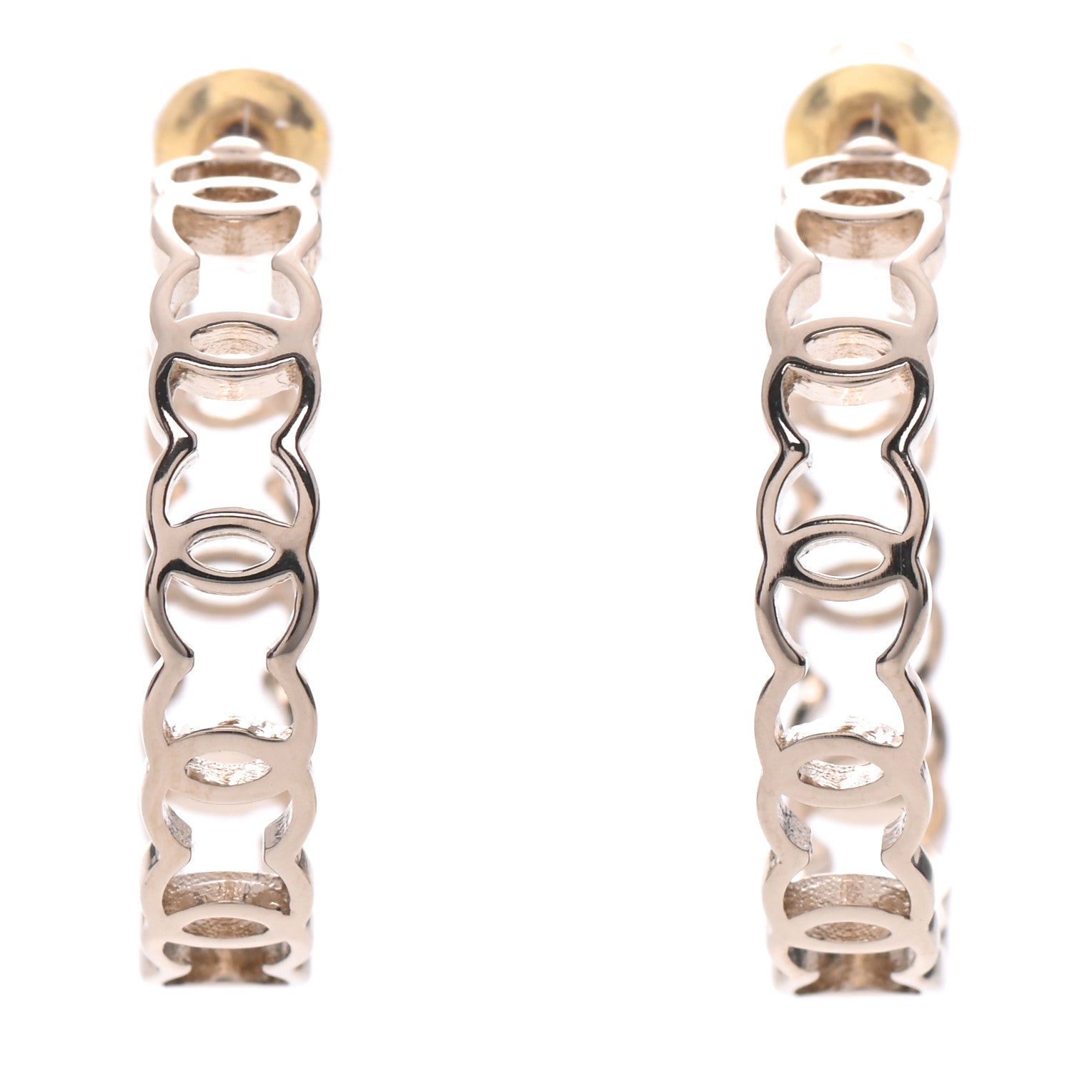 Chanel Metal CC Hoop Earrings Gold 1 of 5