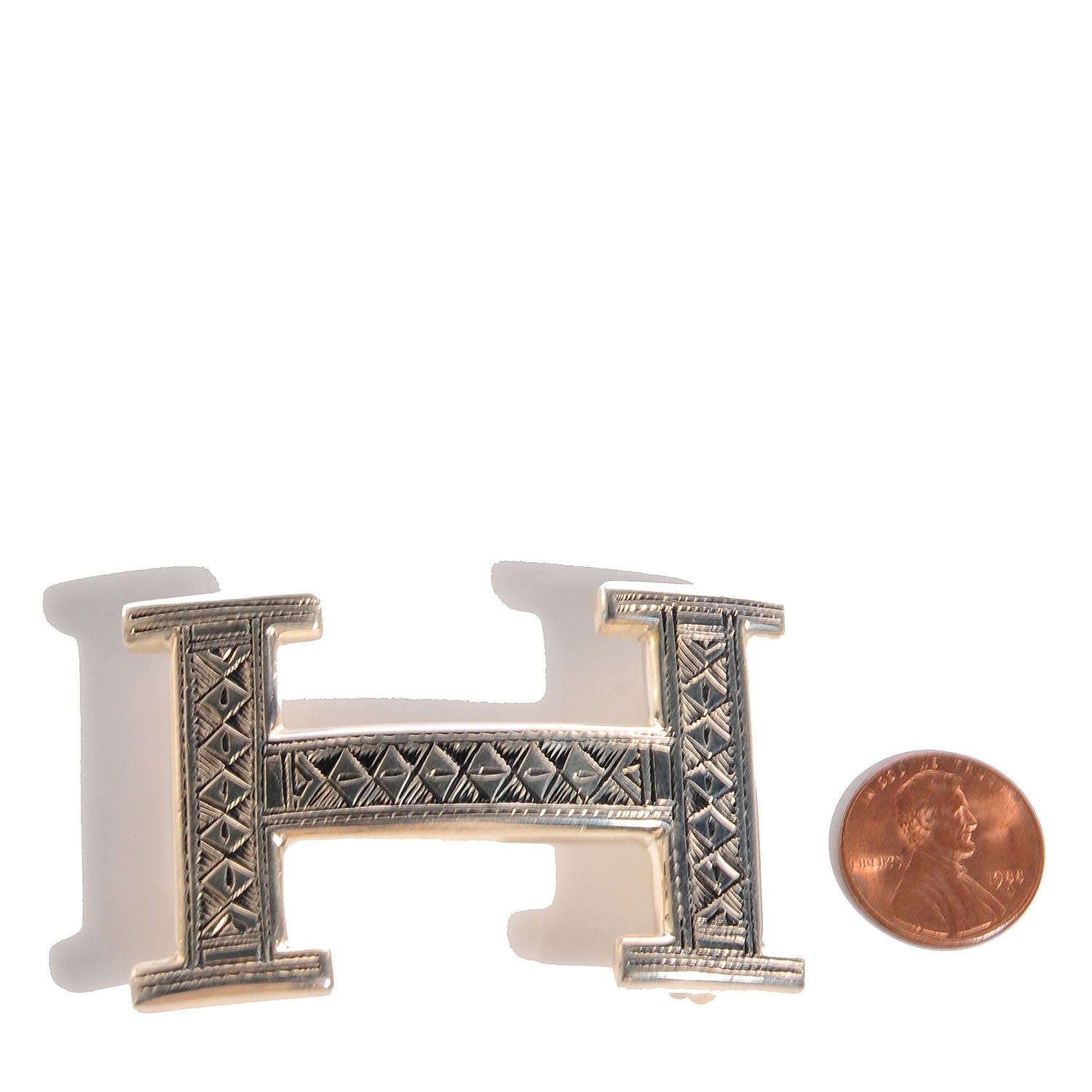 Hermes Sterling Silver Touareg 32mm H Belt Buckle 2 of 5
