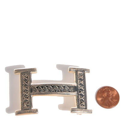 Hermes Sterling Silver Touareg 32mm H Belt Buckle 2 of 5