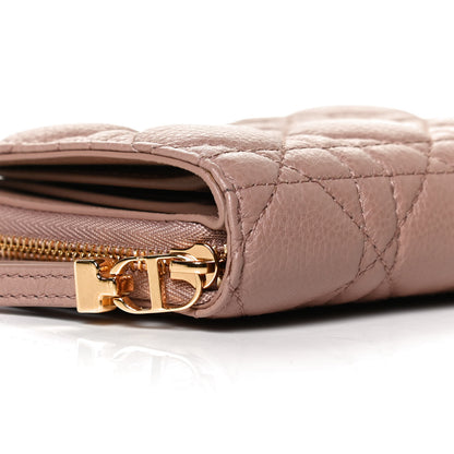 Christian Dior Grained Calfskin Supple Cannage Caro Scarlet Zipped Wallet 9 of 13