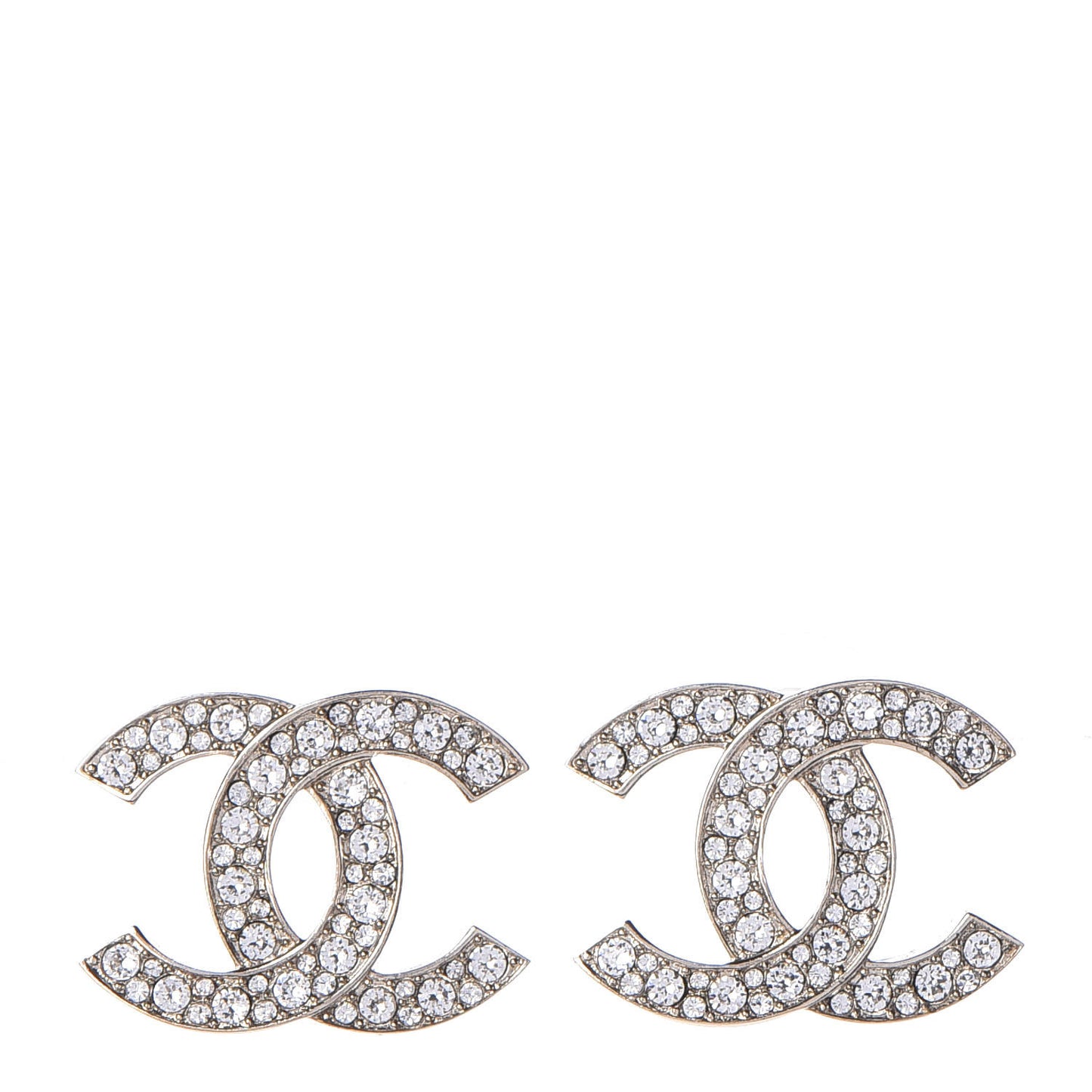 Crystal CC Large Stud Earrings Gold