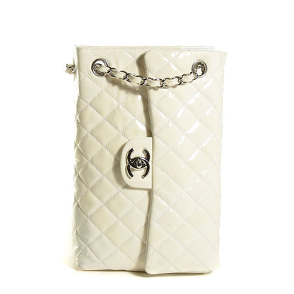Chanel Patent Quilted Upside Down Flap Bag White 1 of 7