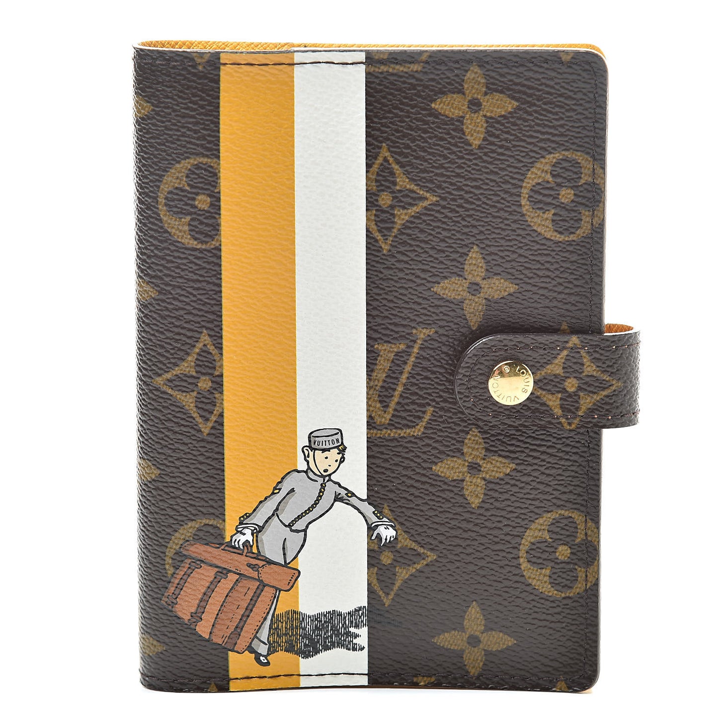 Monogram Groom Small Ring Agenda Cover Yellow