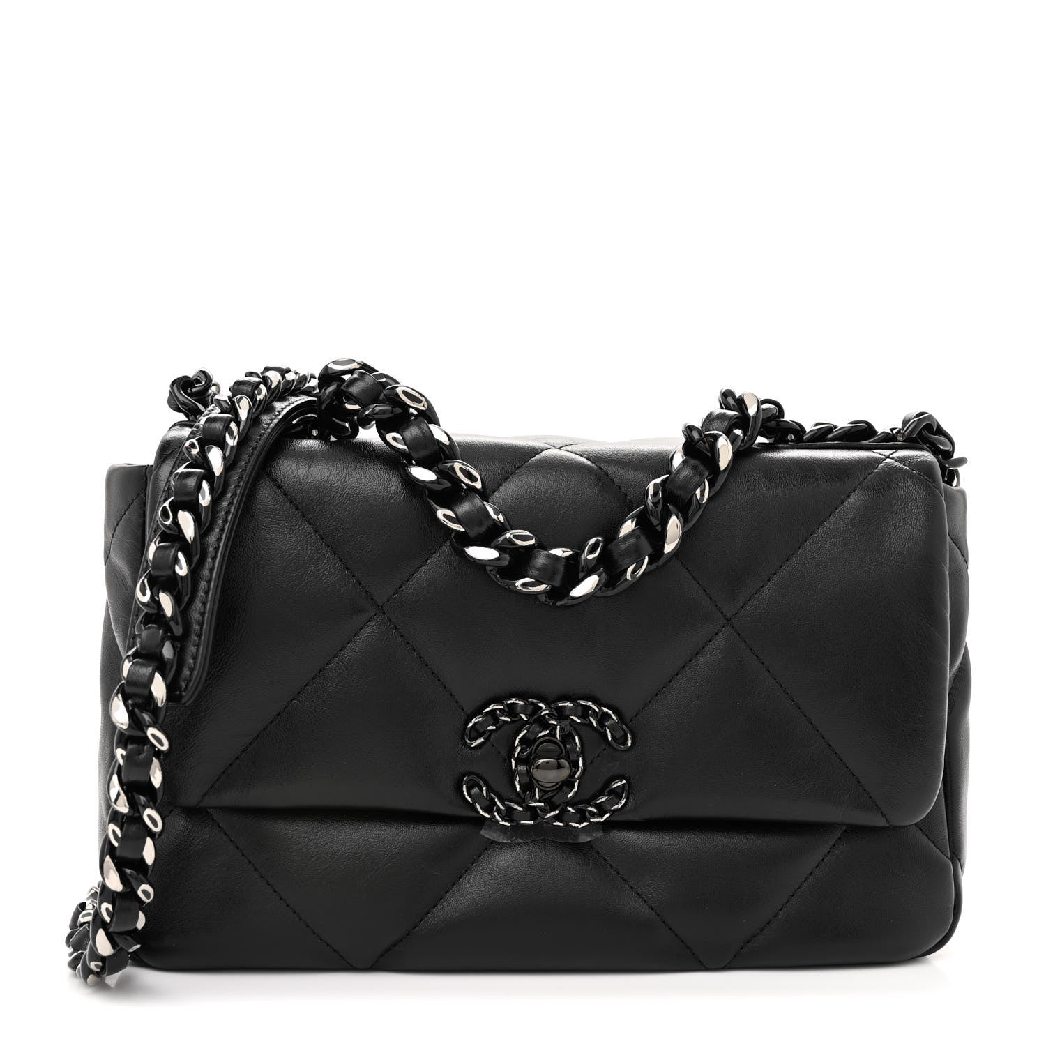 Chanel Lambskin Quilted Medium Chanel 19 Flap So Black 1 of 11