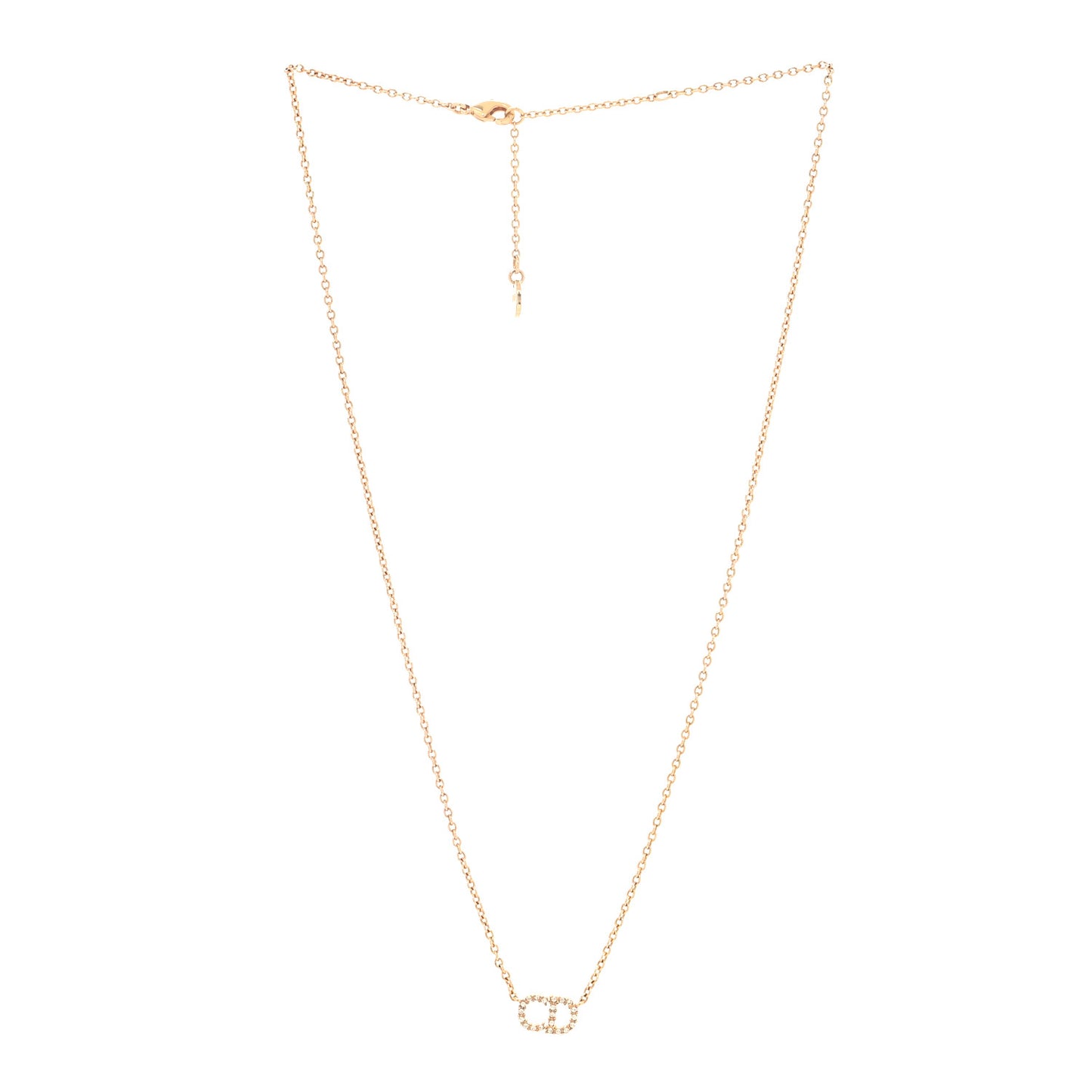 Metal Crystal Clair D Lune Necklace Gold