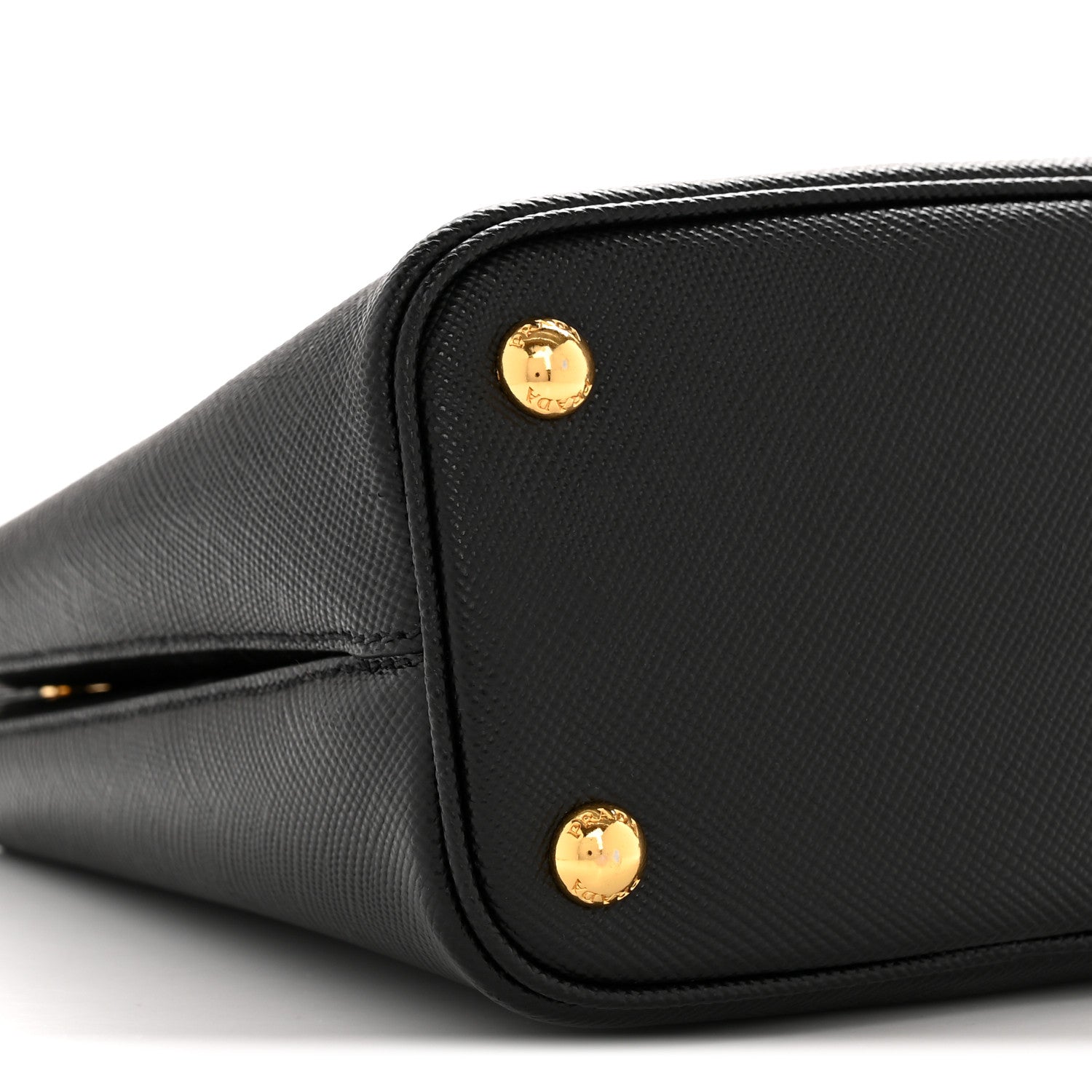 Prada Saffiano Cuir Small Panier Bucket Bag Black Fuoco 9 of 11