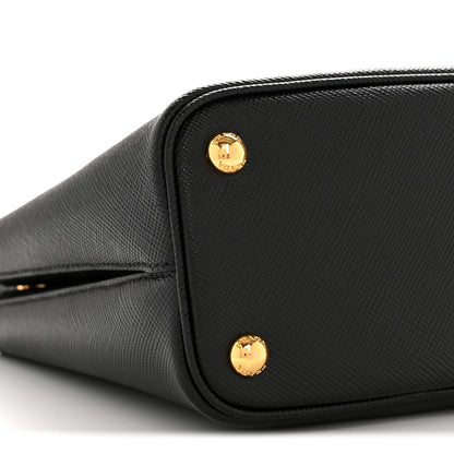 Prada Saffiano Cuir Small Panier Bucket Bag Black Fuoco 9 of 11