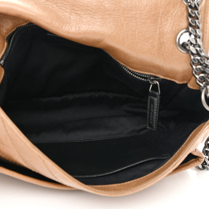 Saint Laurent Crinkled Calfskin Matelasse Monogram Medium Niki Chain Satchel Caramel 4 of 10