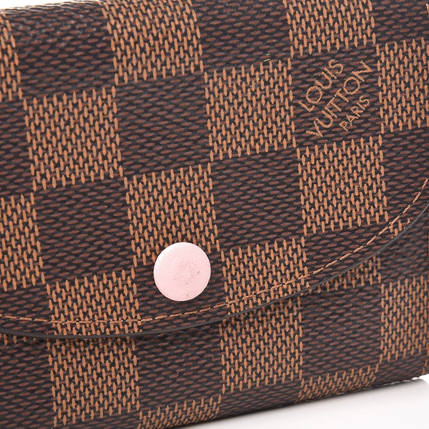 Damier Ebene Rosalie Coin Purse Rose Ballerine