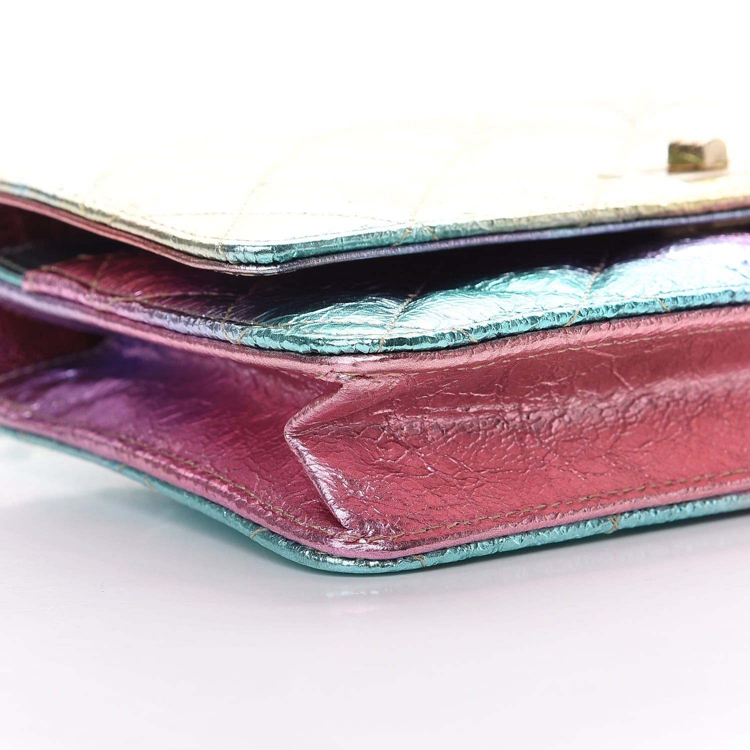 Chanel Metallic Goatskin Quilted 2.55 Reissue Wallet on Chain WOC Multicolor 9 of 11