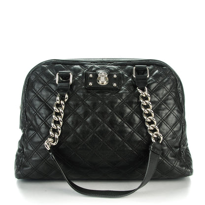 Marc Jacobs Lacquered Goatskin Quilted Karlie Satchel Black 1 of 8