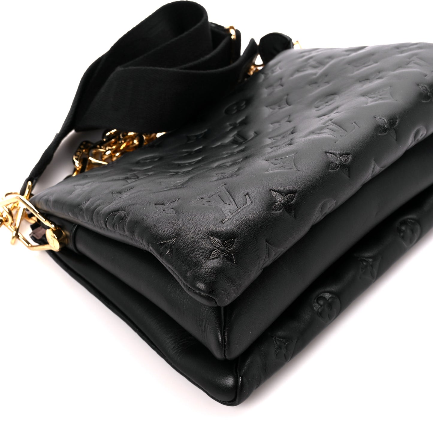 Lambskin Embossed Monogram Coussin PM Black