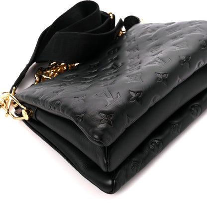 Louis Vuitton Lambskin Embossed Monogram Coussin PM Black 10 of 13