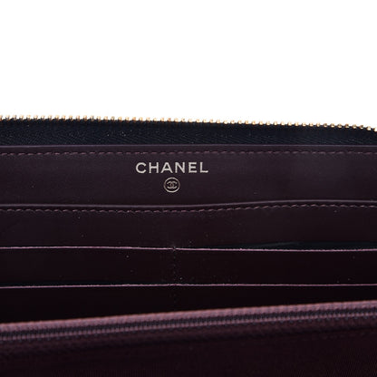 Chanel Caviar Quilted Large Gusset Zip Around Wallet Black 6 of 8