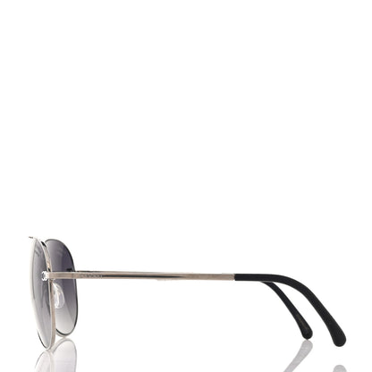 Chanel Metal Polarized Aviator CC Sunglasses 4189-T-Q Gold 3 of 9