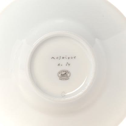 Hermes Porcelain Mosaique Au 24 Gold Coffee Cup and Saucer Set of 2 10 of 12