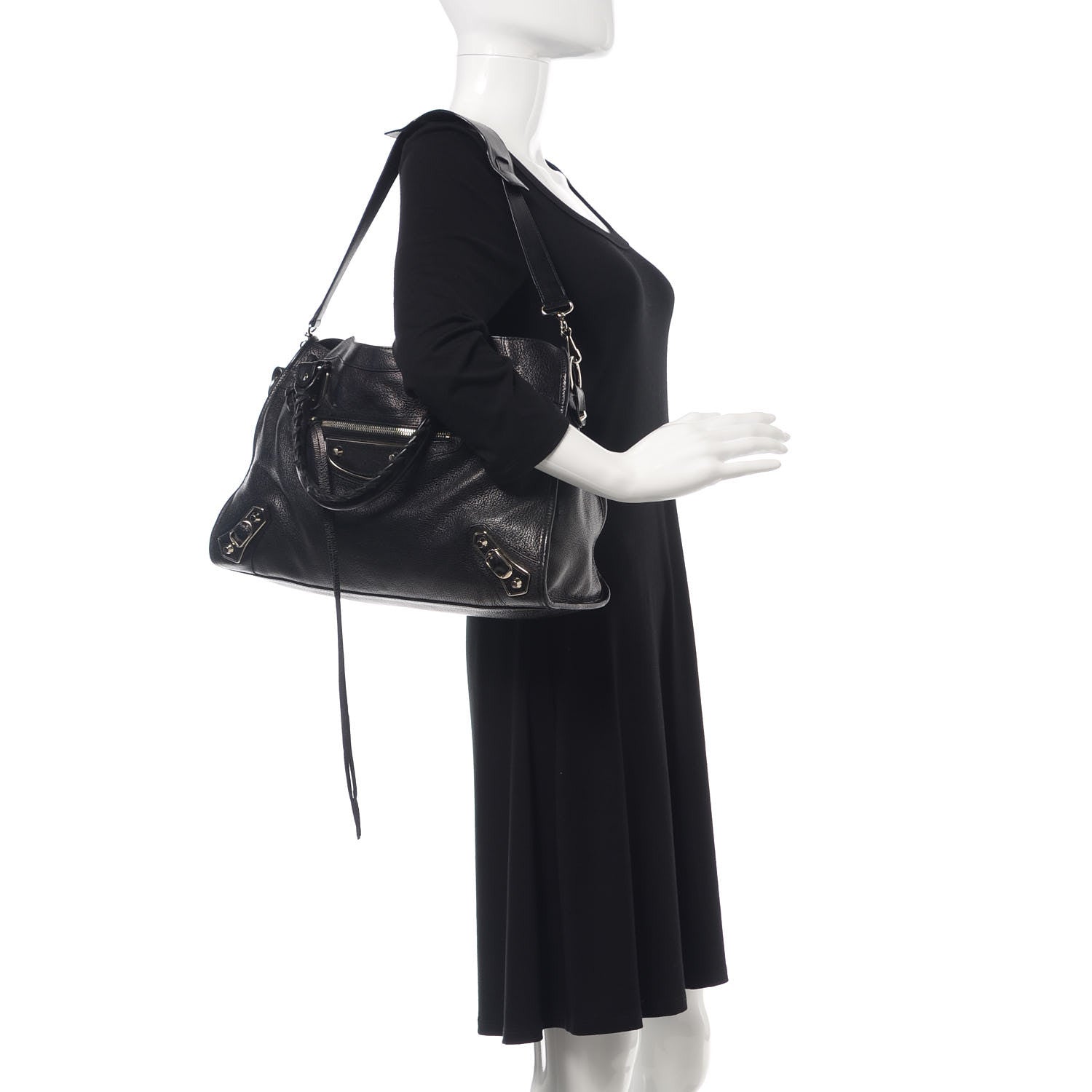 Balenciaga Chevre Silver Metallic Edge Hardware City Black 2 of 14