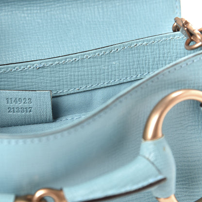 Gucci Textured Calfskin Horsebit Chain Clutch Turquoise 9 of 10