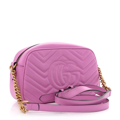Gucci Calfskin Matelasse Small GG Marmont Chain Shoulder Bag Candy Mousse 3 of 10