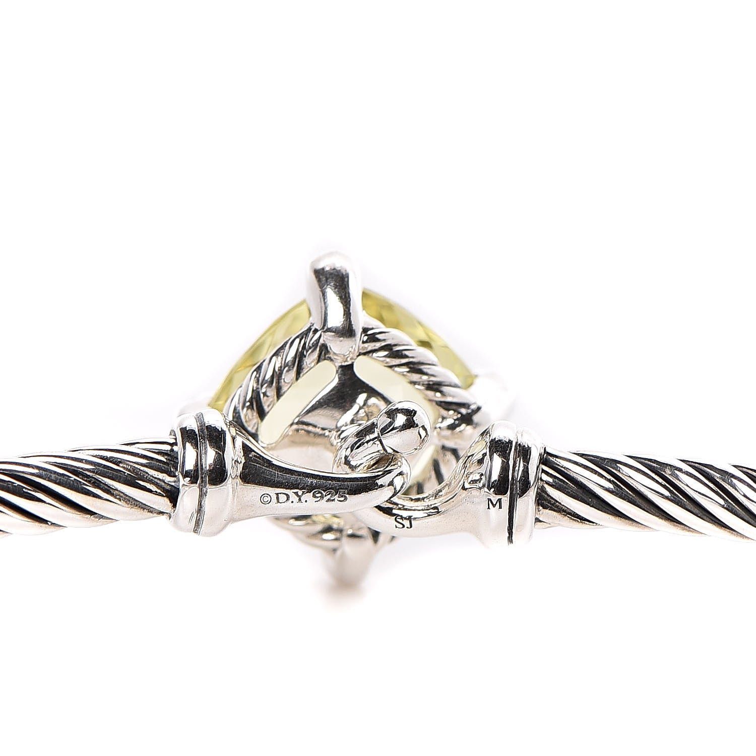 David Yurman Sterling Silver Lemon Citrine Diamond 9mm Chatelaine Bracelet 4 of 5