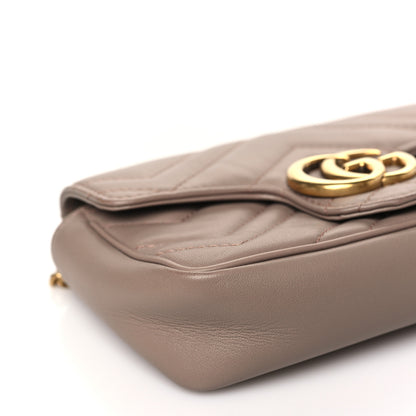 Gucci Calfskin Matelasse Super Mini GG Marmont Shoulder Bag Porcelain Rose 9 of 12