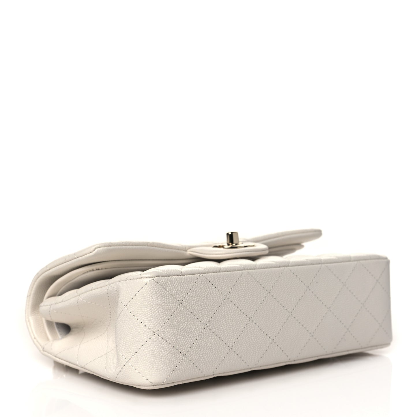 Caviar Quilted Small Double Flap White