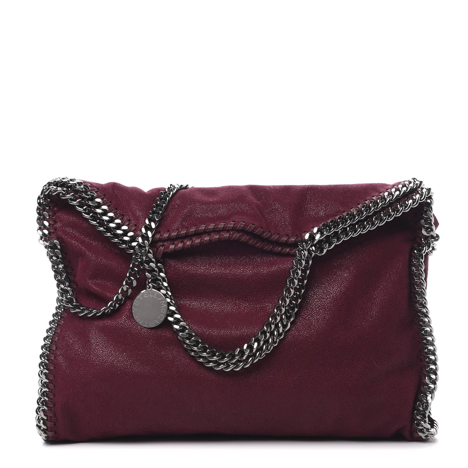 Stella McCartney Shaggy Deer Falabella Fold Over Tote Burgundy 1 of 11