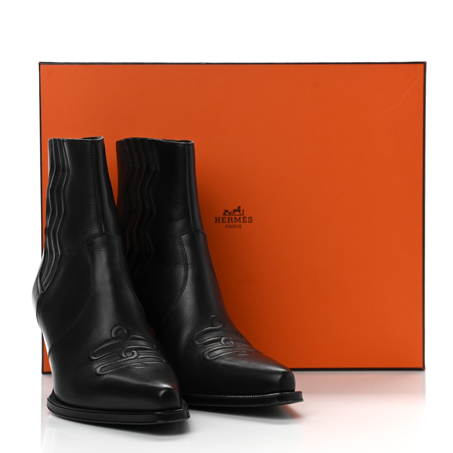 Hermes Calfskin Womens Vegas Ankle Boot 38 Black 11 of 11