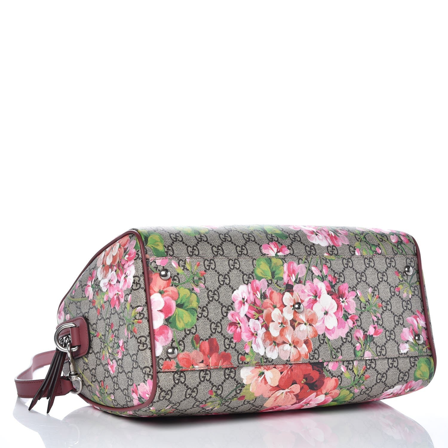 Gucci GG Supreme Monogram Blooms Medium Boston Beige Multicolor Dry Rose 4 of 7