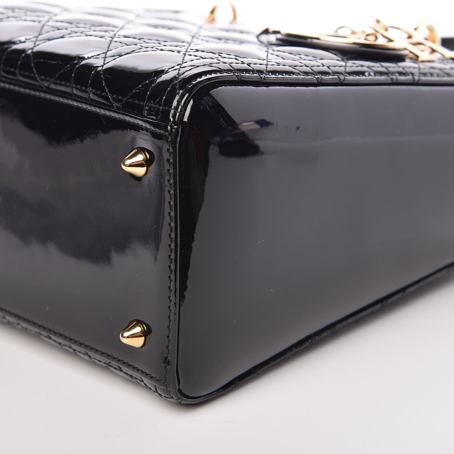 Patent Cannage Medium Lady Dior Black