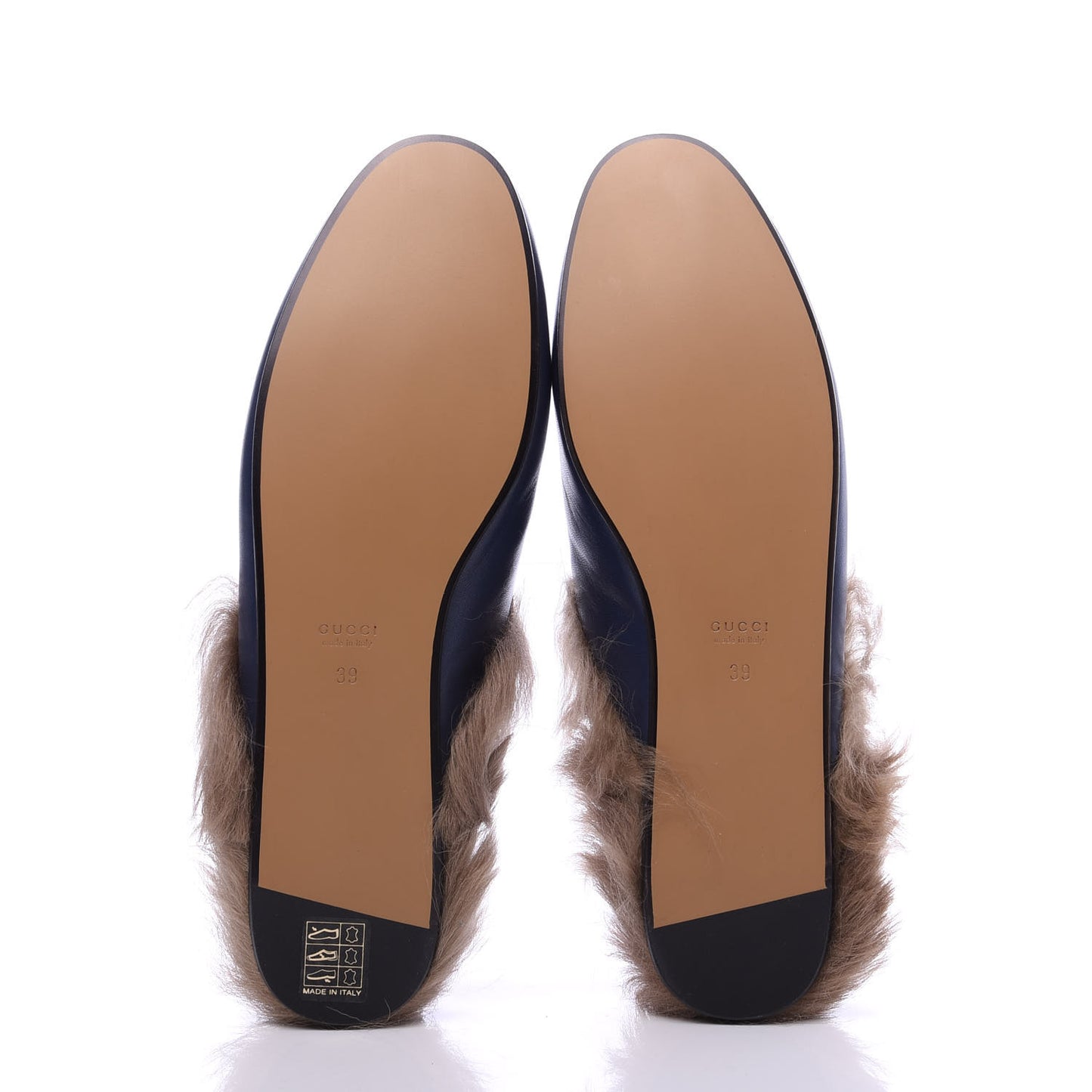 Malaga Kid Fur Womens Princetown Slippers 39 Blue Agata