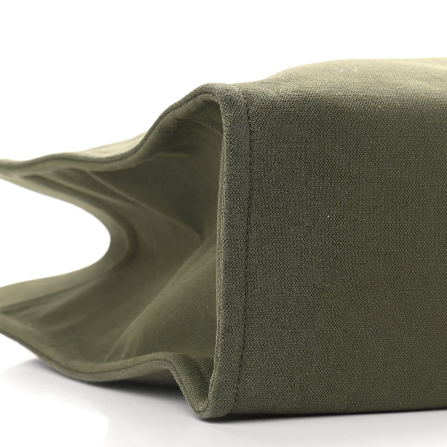 Celine Canvas Calfskin Vertical Cabas Green 7 of 8