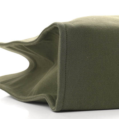 Celine Canvas Calfskin Vertical Cabas Green 7 of 8