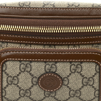 Gucci GG Supreme Monogram Textured Calfskin Retro Interlocking G Belt Bag Beige Ebony Brown Sugar 7 of 10