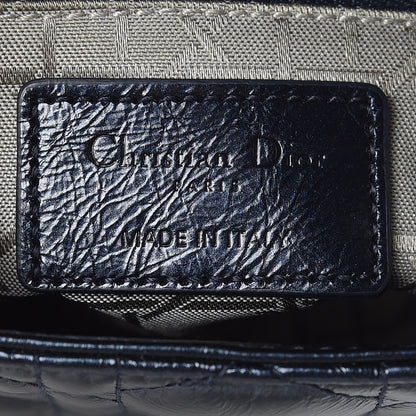 Christian Dior Metallic Calfskin Cannage Mini Lady Dior Marine 6 of 10