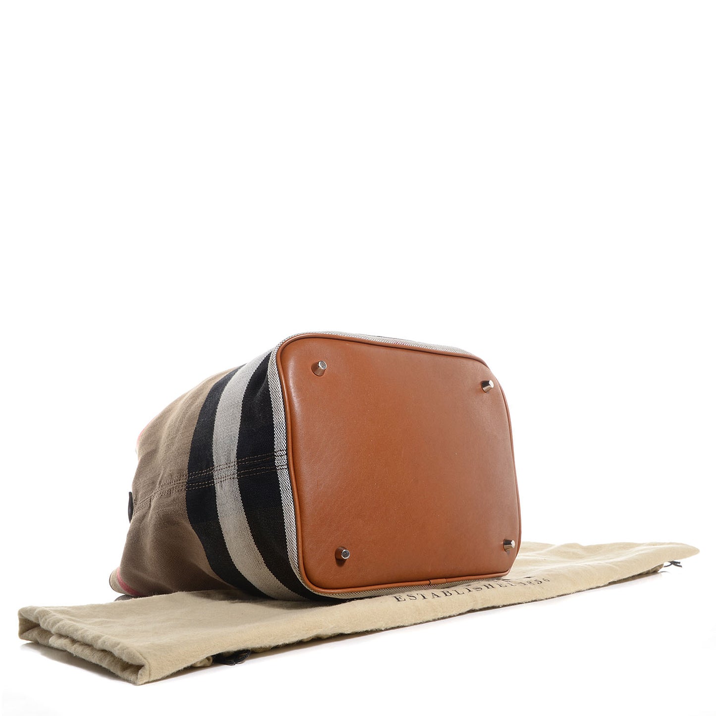 Canvas Mega Check Medium Susanna Hobo Saddle Brown