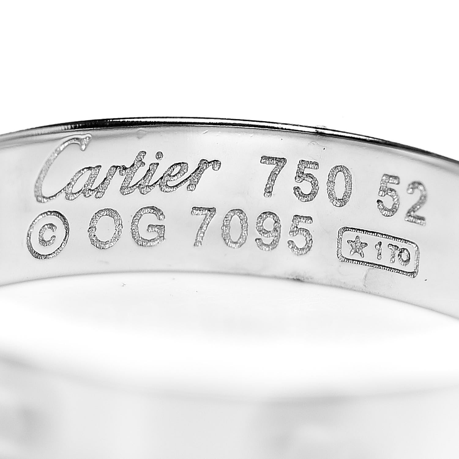 Cartier 18K White Gold Diamond 4mm LOVE Wedding Band Ring 52 6 4 of 4