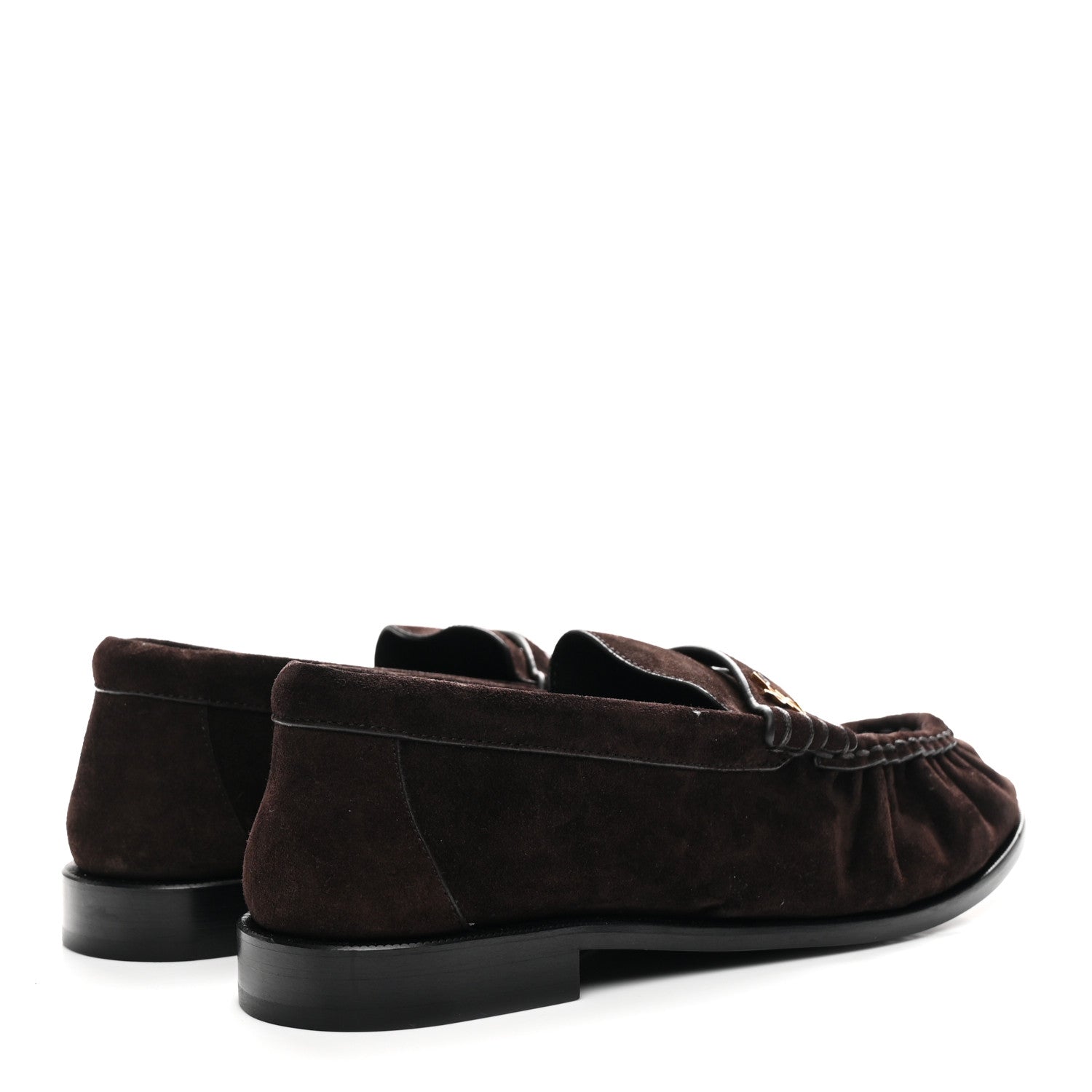 Saint Laurent Suede Le Loafer 15 Penny Slippers 37.5 Dark Chocolate 5 of 10